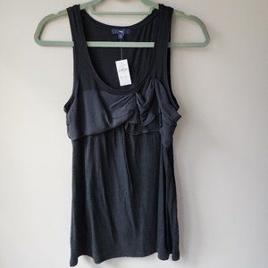 NWT Gap Black Ruffle Tank Top | Size XS